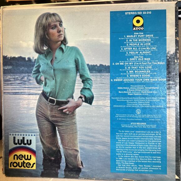 Lulu - New Routes, ATCO SD 33-310, 1970 Vinyl Lp ROCK/POP, VG+ Ultrasonic Clean! - Picture 2 of 9